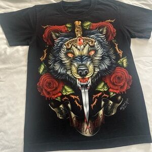 Rock Chang‎ graphic t-shirt women’s size S/M cotton Grunge Goth Rock Biker Y2K